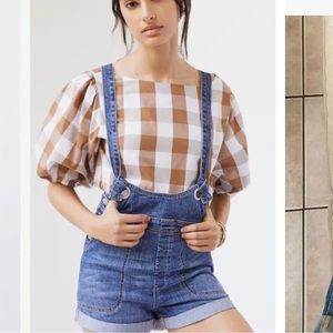 ANTHROPOLOGIE PILCRO SLOUCHY OVERALL SHORTS, 28